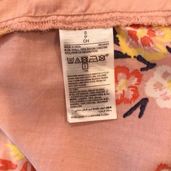 OLD NAVY Maternity Long Sleeve Pintuck Pink Floral Midi Shift Dress size Small - Picture 8 of 9